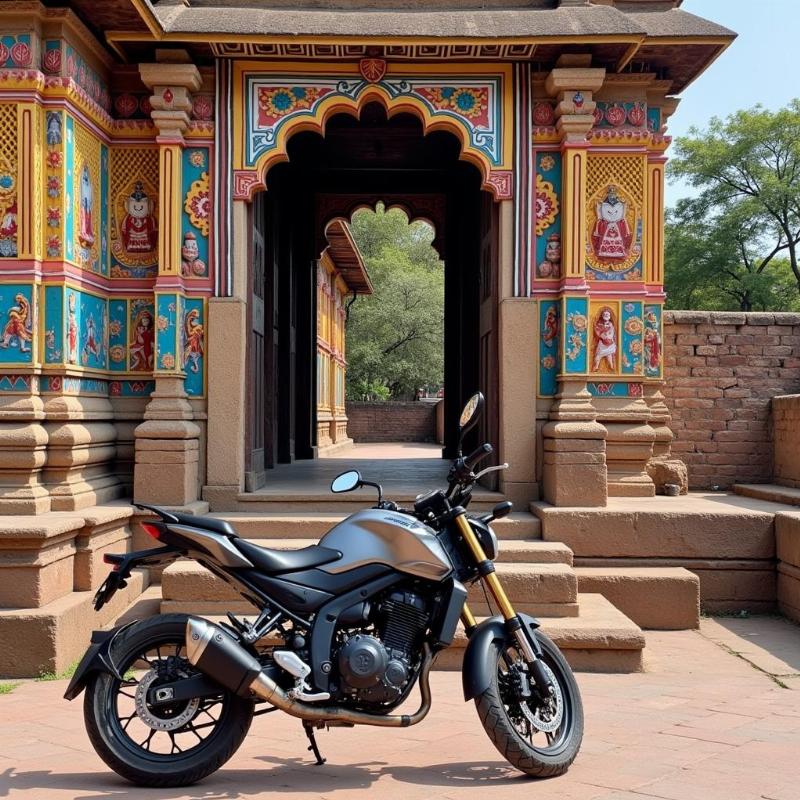 South India Ancient Temple Motorcycle