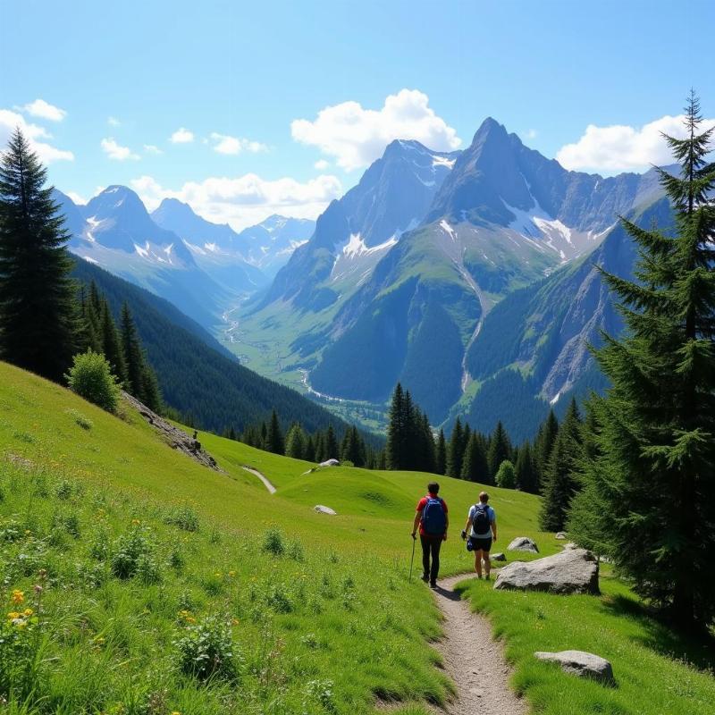 Switzerland Alpine Scenery in August